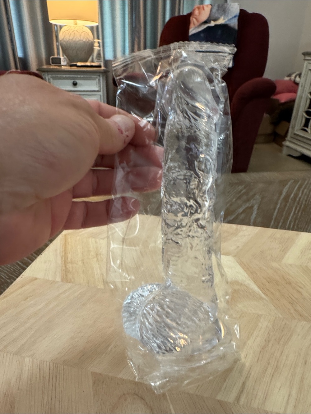 Clear Silicone Adult massager with suction cup bottom!